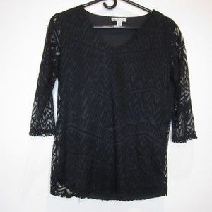 Tribella Lace Overlay Top-Size M